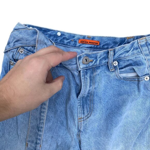 Heron Preston X Sami Miro Double Waistband Jeans Size 27 - Picture 5 of 8